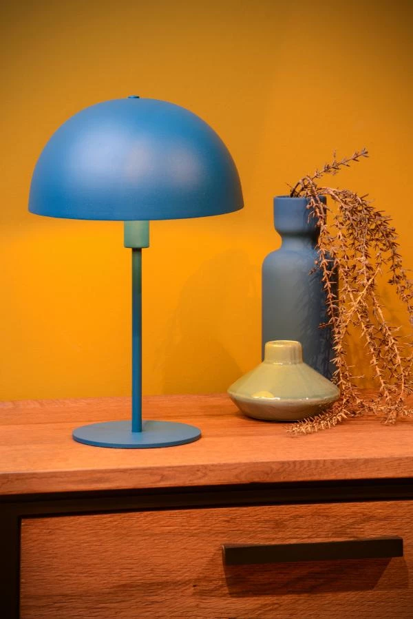 Lucide SIEMON - Lampe de table - Ø 25 cm - 1xE14 - Bleu - ambiance 2